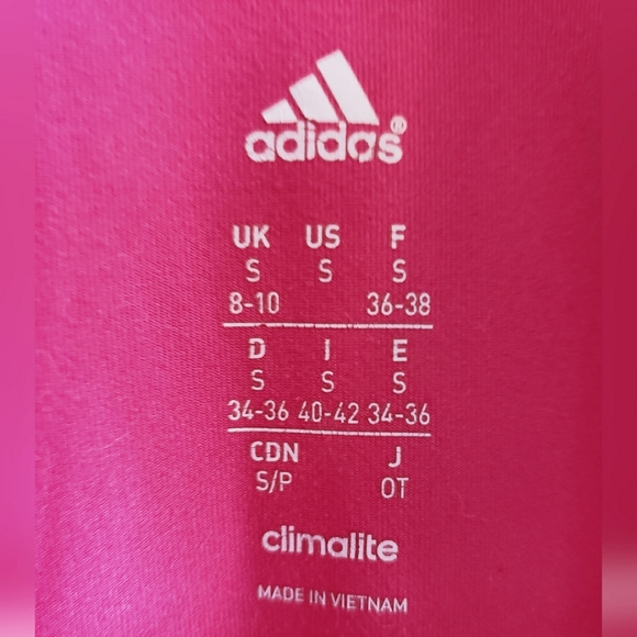 Adidas Climalite Athletic Long Sleeve Chest Zip Up Pink Silver Woman Small - Picture 5 of 11